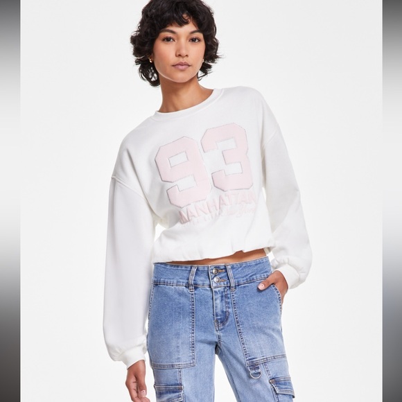 planet of heart Sweaters - White Graphic Sweater